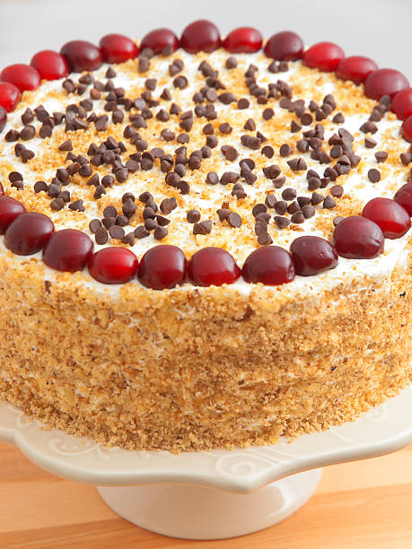 istock Homemade cake with cherries 186778934