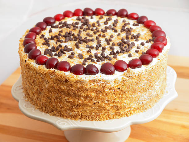 istock Homemade cake with cherries 186778936