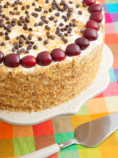 istock Homemade cake with cherries 186778937