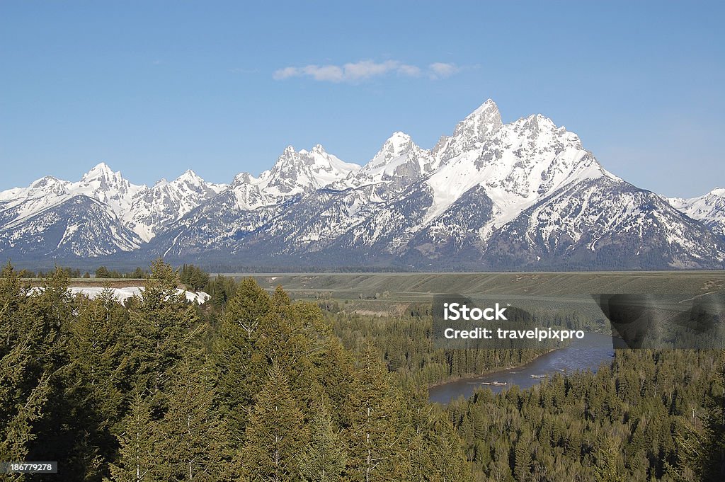 Snake River et du Grand Teton montagnes avec Mont Moran - Photo de Automne libre de droits