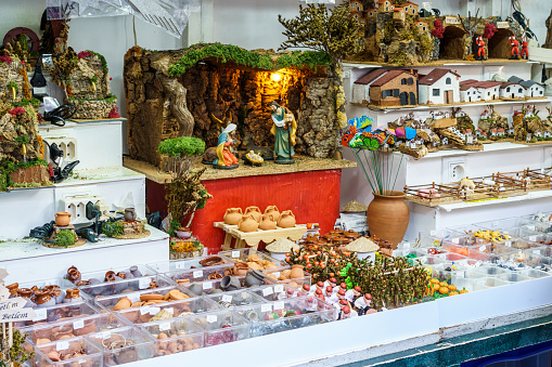 Hand-painted gingerbread decoration on display at the Nuremberg Christmas market.