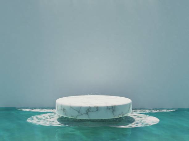 istock round product stand float over water 1867818177