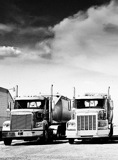 istock Trucks, California, USA. Black And White 186783410
