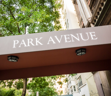 An awning on Park Avenue in Manhattan. Park Avenue is synonmous with luxury and affluence.