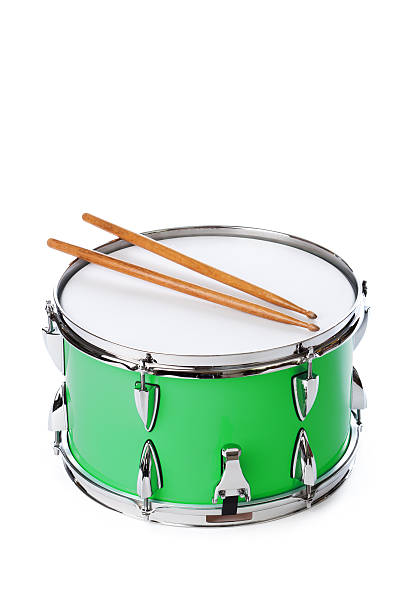 istock Green Drum with Sticks Isolated on White Background 186783541