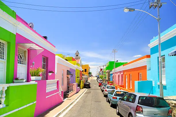 Colorful Bo-Kaap also known as Malay Quarter, Cape Town, South Africa