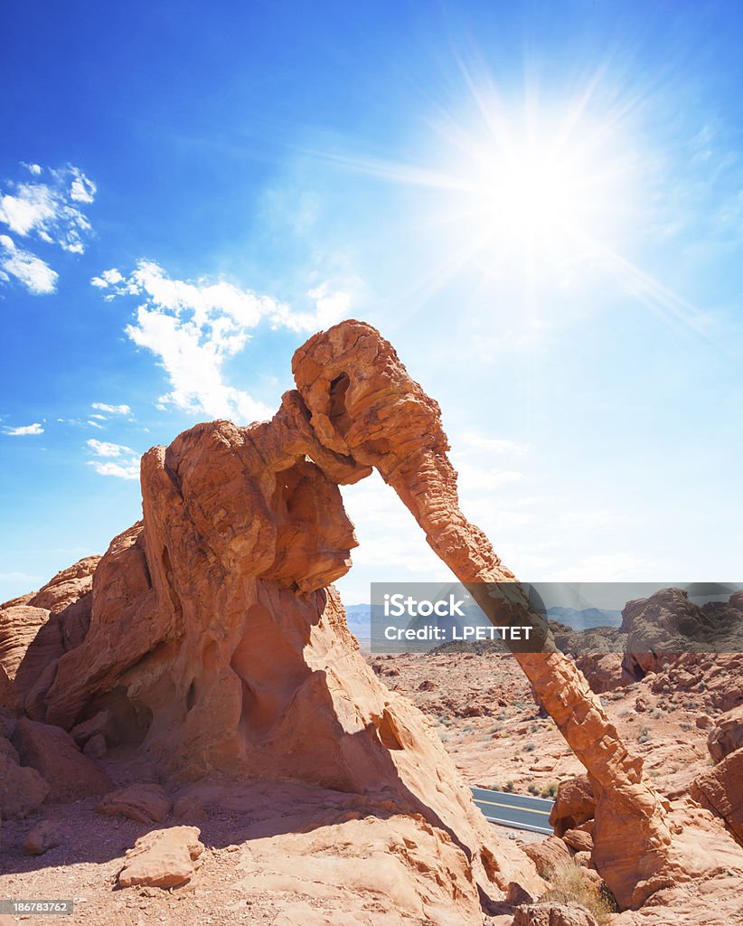 Éléphant Rock Las Vegas, dans le Nevada, la Valley of Fire - Photo de Désert libre de droits