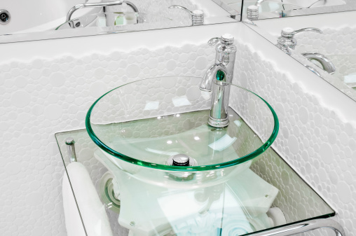 Sink in a clean an modern design bathroom