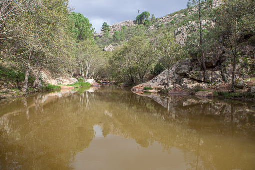 Charco de la Nutria or Otter Pond, Villuercas geopark landscapes, Caceres, Extremadura, Spain