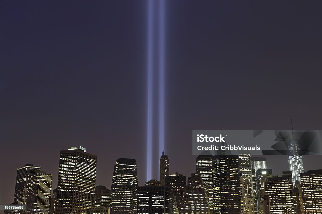 September 11th World Trade Center Memorial Lights New York 2006 More September 11 Memorial and World Trade Center Images 2013 Stock Photo