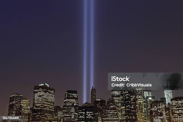 September 11th World Trade Center Memorial Lights New York 2006 Stock Photo - Download Image Now