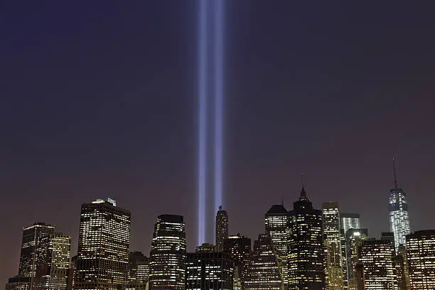 Photo of September 11th World Trade Center Memorial Lights New York 2006