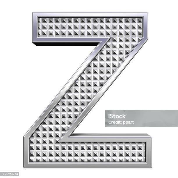 One Letter From Knurled Chrome Alphabet Set Stock Photo - Download Image Now - Alphabet, Capital Letter, Chrome