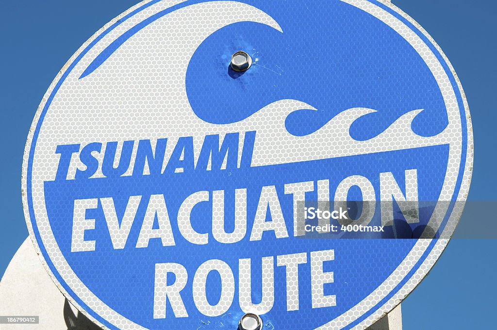 Tsunami Evakuierung - Lizenzfrei Blau Stock-Foto