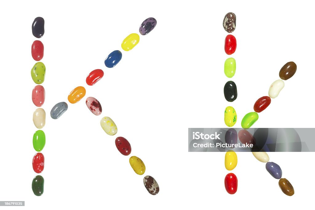 Jelly beans alphabet, Groß- und Kleinbuchstaben Buchstabe K - Lizenzfrei Alphabet Stock-Foto