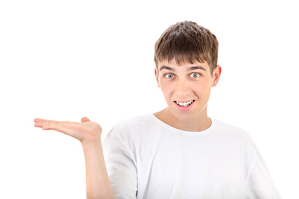 istock Teenager shows his Palm 186792067