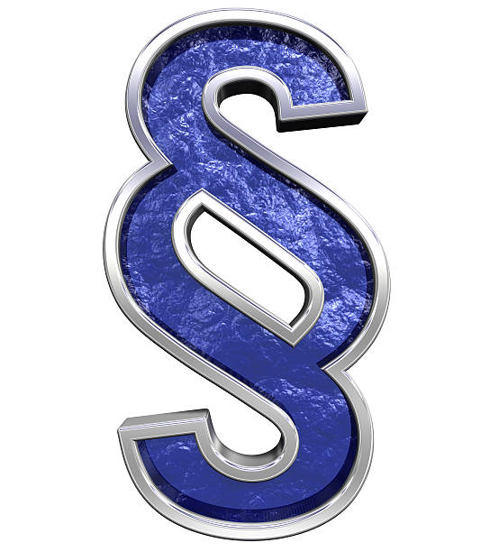 istock Paragraph sign from blue glass cast alphabet set 186793356