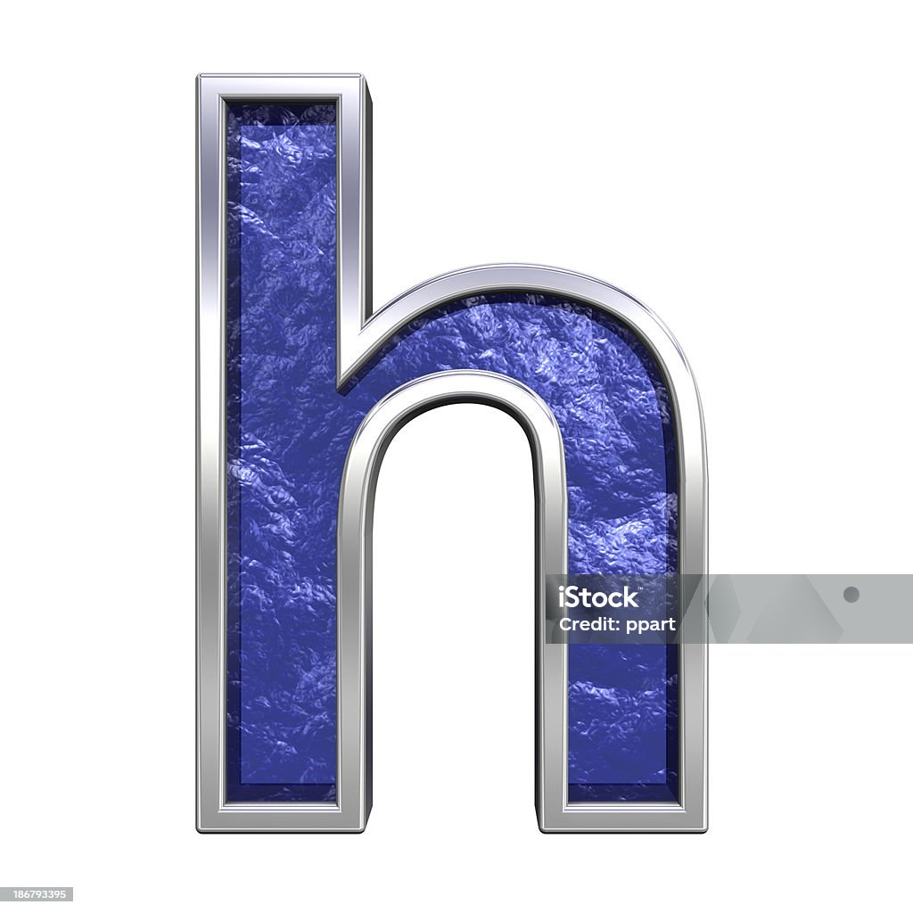 One lower case letter from blue glass cast alphabet set Computer generated 3D photo rendering. Alphabet Stock Photo