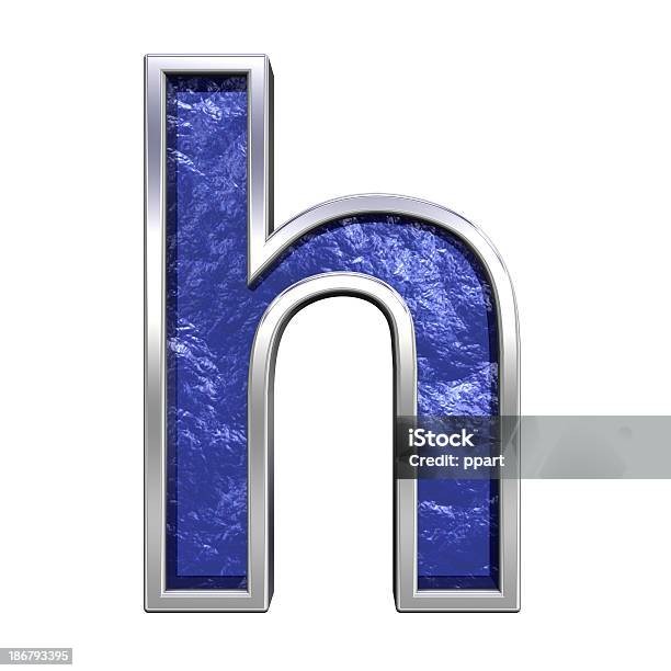 One Lower Case Letter From Blue Glass Cast Alphabet Set Stock Photo - Download Image Now