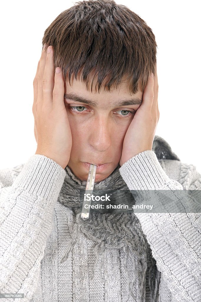 Jovem homem doente - Foto de stock de 16-17 Anos royalty-free