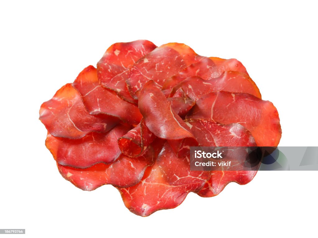 Finas fatias de carne marinada - Foto de stock de Alimentos Defumados royalty-free
