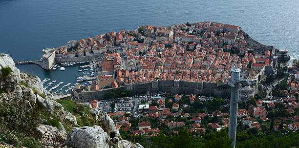 A cidade velha de Dubrovnik, Croácia de cima - foto de acervo
