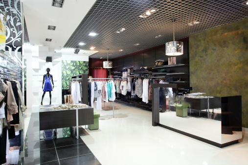 luxury and fashionable european different clothes shop