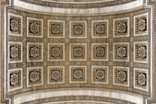 Arc de Triomphe arch detail, Paris, France
