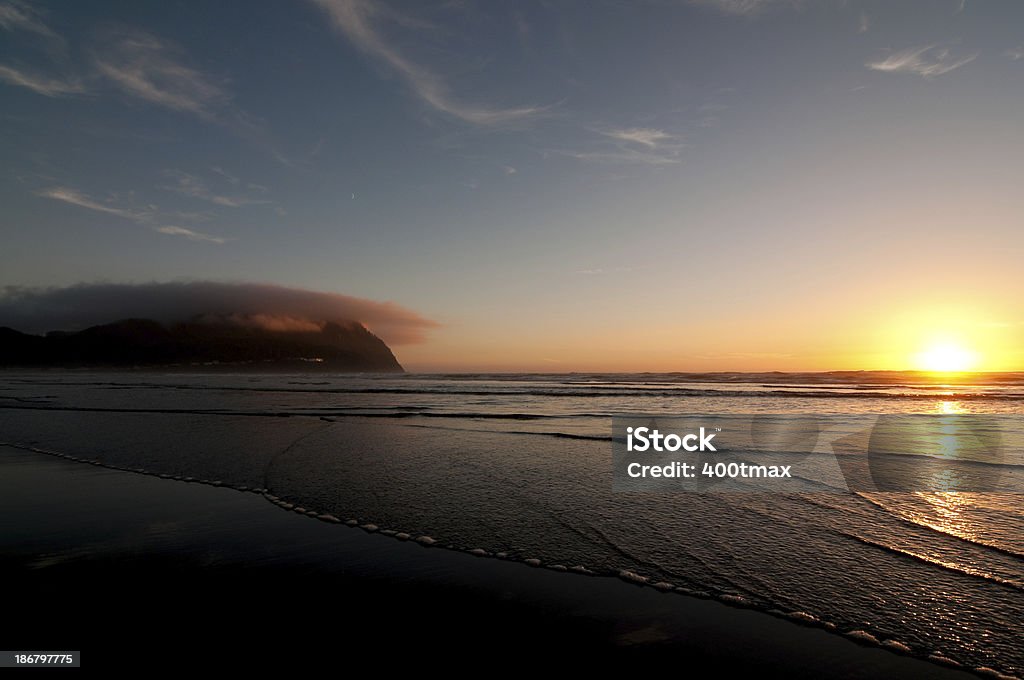 Seaside Seaside beach sunset along the oregon coast. Awe Stock Photo