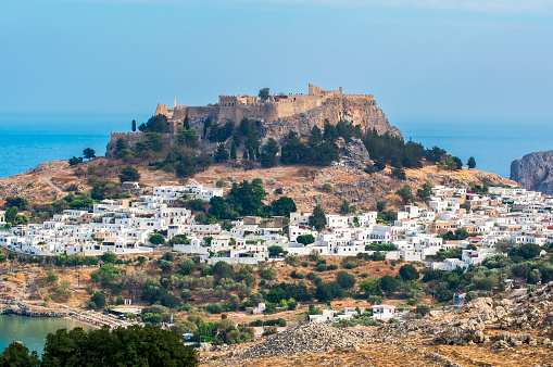 Acropolis in Lindos Greece in day time.