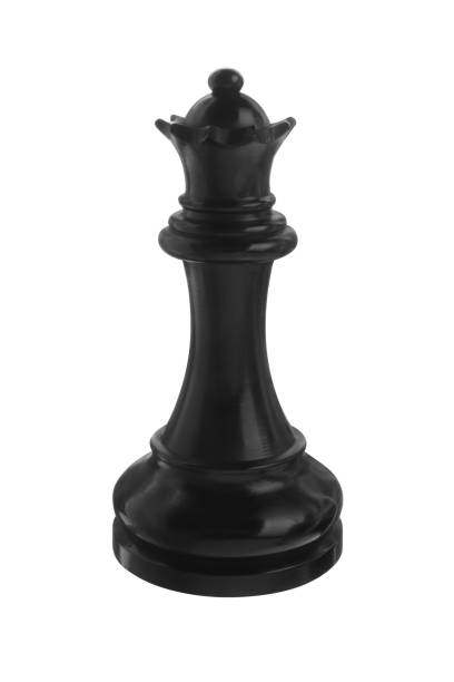 istock Black wooden chess queen isolated on white 1867981434