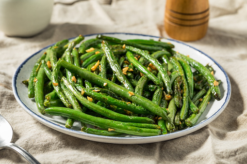 Sauteed Asian Garlic Green Beans on a Plate