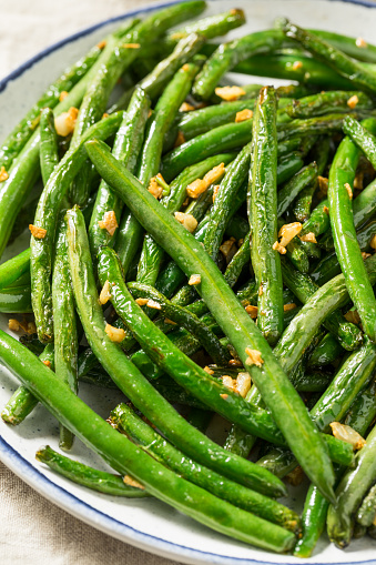 Sauteed Asian Garlic Green Beans on a Plate
