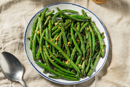 Sauteed Asian Garlic Green Beans on a Plate