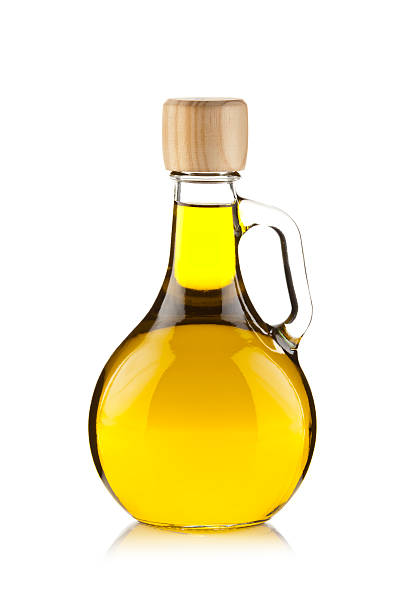 istock Olive oil in a clean glass bottle with a handle 186800519