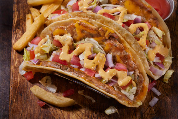 istock The Viral Smash Ground Chicken Cheese Burger Taco 1868011910