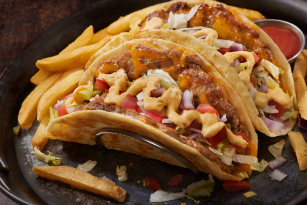 istock The Viral Smash Ground Chicken Cheese Burger Taco 1868012944
