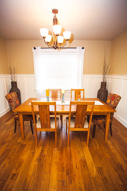 istock Modern Home Wooden Dining Room Table 186801594