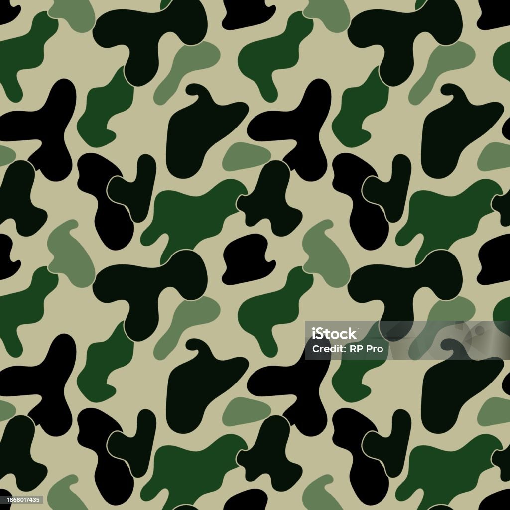 Camo Pattern Vector Ragged Camouflage Seamless Pattern Abstract Modern Vector Military Stock ...