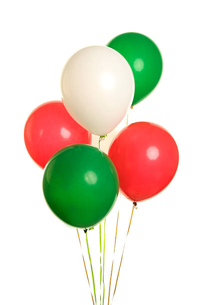 istock Red White and Green Balloons Isolated 186803968