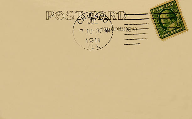 istock Postcard 1911 Chicago Illinois Postmark Copy Space 186804336
