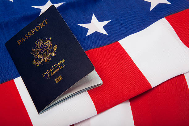 istock Passport on American Flag 186804362