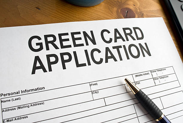 Green Card Application stock photo