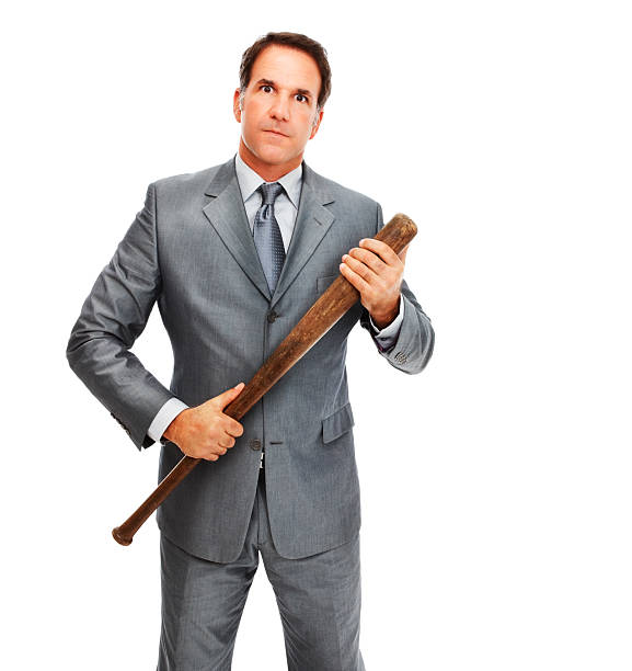 istock Angry businessman holding a baseball bat 186804793