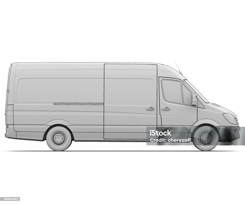 Sketch white van Sketch white van. Isolated render on a white background Mini Van Stock Photo