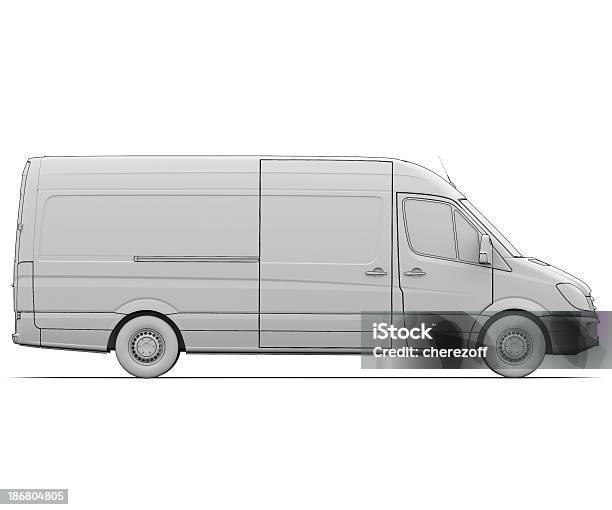 Sketch White Van Stock Photo - Download Image Now - Mini Van, Three Dimensional, Bus