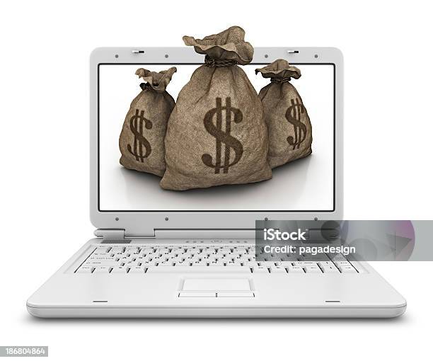 Foto de Dólar Bolsa Para Laptop e mais fotos de stock de Aniagem de Cânhamo - Aniagem de Cânhamo, Bolsa - Objeto manufaturado, Bolsa de Dinheiro - Bolsa