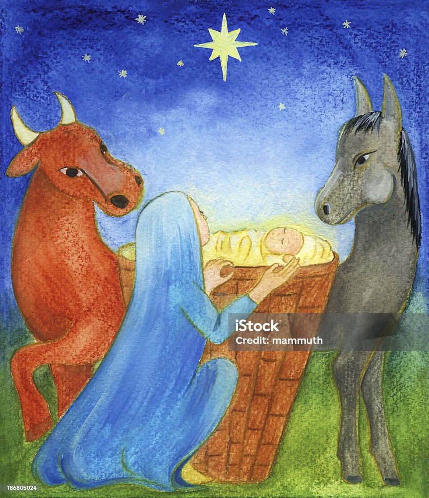 キリスト降誕場面 - キリスト教のロイヤリティフリーストックイラストレーション
