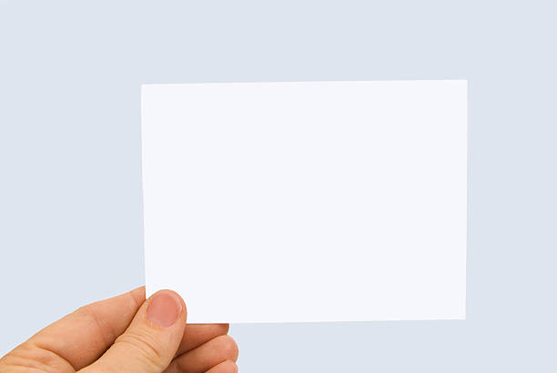 istock Hand Holding Blank Card With Blue Background 186805107