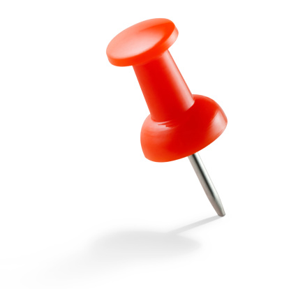 Red thumbtack. Photo with clipping path. To see more Office images click on the link below: